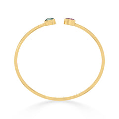 green tourmaline with pink tourmaline cut bracelet