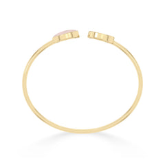 rose quartz cab bracelet