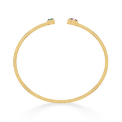 green tourmaline with pink tourmaline cut bracelet