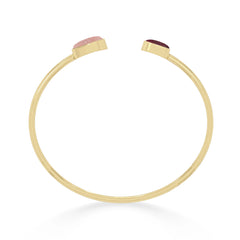 rose quartz rhodolite garnet twister bracelet