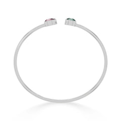 pink tourmaline with green tourmaline cut bracelet