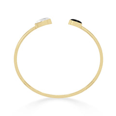 herkimer with black tourmaline twister bracelet