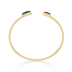 neon apatite with rhodolite garnet twister bracelet