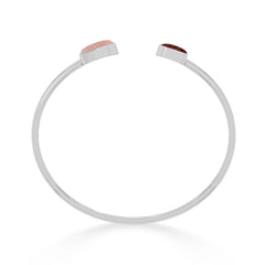 rose quartz garnet twister bracelet