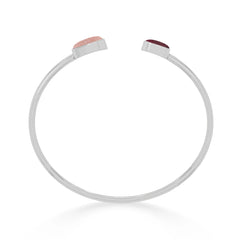 rose quartz rhodolite garnet twister bracelet