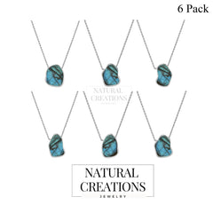 925 Sterling Silver Rough Labradorite Slider Necklace With Chain 18" Bezel Set Jewelry Pack of 6