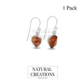 Natural Rough Citrine 925 Sterling Silver Earring Jewelry