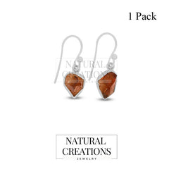Natural Rough Citrine 925 Sterling Silver Earring Jewelry