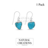 Turquoise Raw Hook Earring 925 Sterling Silver Jewelry