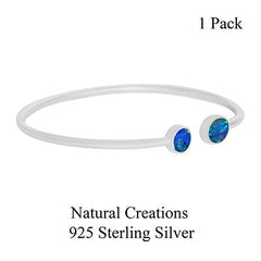 Australian Opal Silver Bracelet Adjustable Cuff Bangle 925 Sterling Silver Jewelry