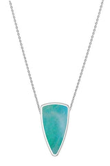 925 Sterling Silver Natural Green Moonstone Slider Necklace 18'in Chain Bezel Set Jewelry pack of 3