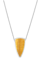 925 Sterling Silver Natural Tiger Eye Slider Necklace 18'in Chain Bezel Set Jewelry pack of 3