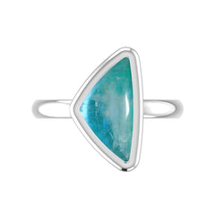Natural Green Moonstone Rings for Women in Sterling Silver (Pack of 6, Bezel-Set)
