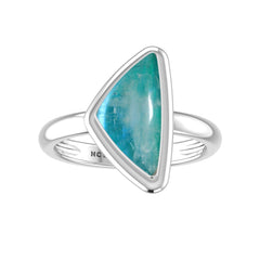 Natural Green Moonstone Rings for Women in Sterling Silver (Pack of 6, Bezel-Set)