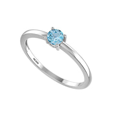Natural Sky Blue Topaz Cut Stackable Prong Ring 925 Sterling Silver Jewelry Set Of 12