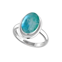 Natural Green Moonstone Rings for Women in Sterling Silver (Pack of 6, Bezel-Set)