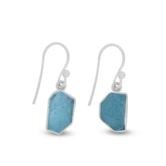 Raw Aquamarine Dangle Earring 925 Sterling Silver Jewelry