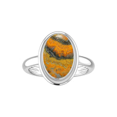 Natural Bumble Bee Rings for Women in Sterling Silver (Pack of 6, Bezel-Set)