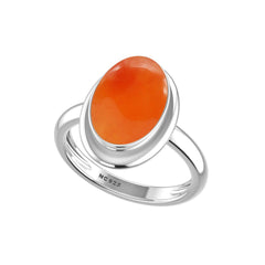 Natural Carnelian Rings for Women in Sterling Silver (Pack of 6, Bezel-Set)