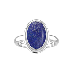 Natural Lapis Lazuli Rings for Women in Sterling Silver (Pack of 6, Bezel-Set)