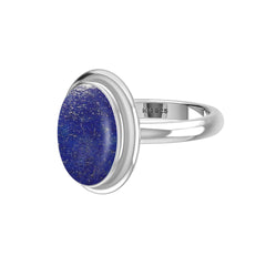 Natural Lapis Lazuli Rings for Women in Sterling Silver (Pack of 6, Bezel-Set)