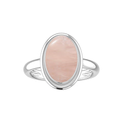 Natural Rose Quartz Rings for Women in Sterling Silver (Pack of 6, Bezel-Set)