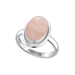 Natural Rose Quartz Rings for Women in Sterling Silver (Pack of 6, Bezel-Set)