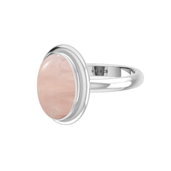 Natural Rose Quartz Rings for Women in Sterling Silver (Pack of 6, Bezel-Set)