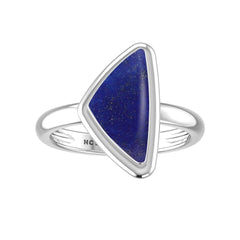 Natural Lapis Lazuli Rings for Women in Sterling Silver (Pack of 6, Bezel-Set)