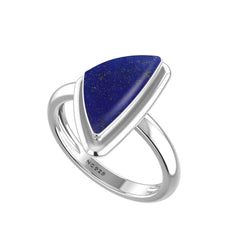Natural Lapis Lazuli Rings for Women in Sterling Silver (Pack of 6, Bezel-Set)