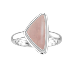 Natural Rose Quartz Rings for Women in Sterling Silver (Pack of 6, Bezel-Set)