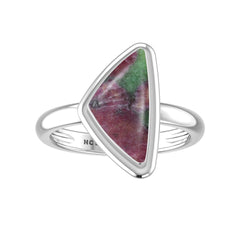 Natural Ruby Zoisite Rings for Women in Sterling Silver (Pack of 6, Bezel-Set)
