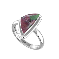 Natural Ruby Zoisite Rings for Women in Sterling Silver (Pack of 6, Bezel-Set)