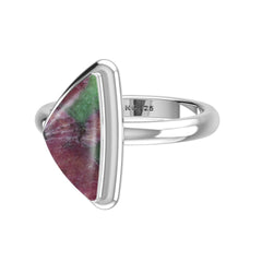 Natural Ruby Zoisite Rings for Women in Sterling Silver (Pack of 6, Bezel-Set)