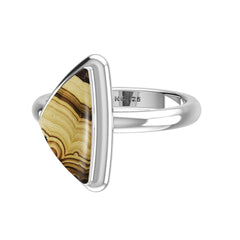 Natural Schalenblende Rings for Women in Sterling Silver (Pack of 6, Bezel-Set)