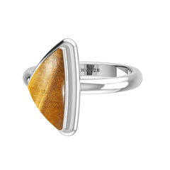 Natural Tiger Eye Rings for Women in Sterling Silver (Pack of 6, Bezel-Set)