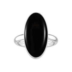Natural Black Onyx Rings for Women in Sterling Silver (Pack of 6, Bezel-Set)