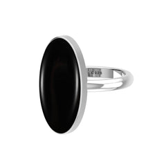 Natural Black Onyx Rings for Women in Sterling Silver (Pack of 6, Bezel-Set)