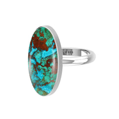 Natural Chrysocolla Rings for Women in Sterling Silver (Pack of 6, Bezel-Set)
