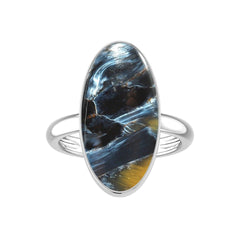 Natural Pietersite Rings for Women in Sterling Silver (Pack of 6, Bezel-Set)