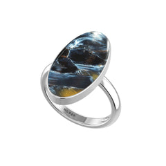 Natural Pietersite Rings for Women in Sterling Silver (Pack of 6, Bezel-Set)
