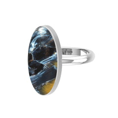 Natural Pietersite Rings for Women in Sterling Silver (Pack of 6, Bezel-Set)
