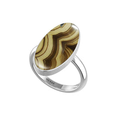 Natural Schalenblende Rings for Women in Sterling Silver (Pack of 6, Bezel-Set)