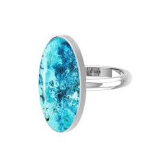 Natural Shattuckite Rings for Women in Sterling Silver (Pack of 6, Bezel-Set)