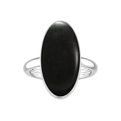 Natural Shungite Rings for Women in Sterling Silver (Pack of 6, Bezel-Set)