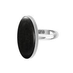 Natural Shungite Rings for Women in Sterling Silver (Pack of 6, Bezel-Set)