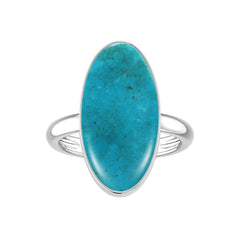 Natural Turquoise Rings for Women in Sterling Silver (Pack of 6, Bezel-Set)