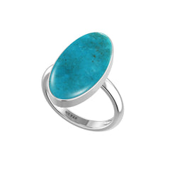 Natural Turquoise Rings for Women in Sterling Silver (Pack of 6, Bezel-Set)