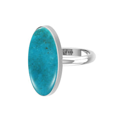 Natural Turquoise Rings for Women in Sterling Silver (Pack of 6, Bezel-Set)