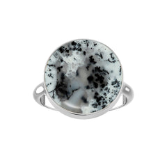 Natural Dendritic Opal Rings for Women in Sterling Silver (Pack of 6, Bezel-Set)
